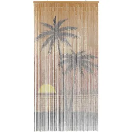 vidaXL Insekten-Türvorhang Palmendruck 100x200 cm Bambus