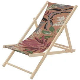 ECD Germany Sonnenliege 1 Stück 120 x 60 x 80 cm Braun-Rot-Grün klappbar
