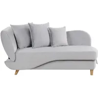 Beliani Chaiselongue Samtstoff mit Bettkasten Dekokissen Modern Récamiere Liegesofa Sitzmöbel Wohnzimmer Jugendzimmer