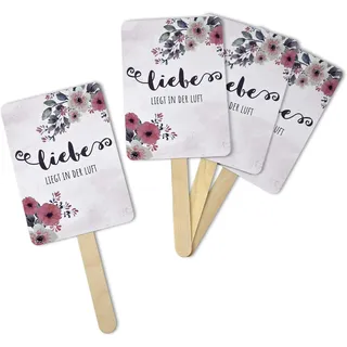 Fächer Bastelset für die Hochzeit (30er Set Handfächer) Vintage Blumen