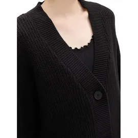 Tom Tailor V Neck Strickjacke Deep Black XS