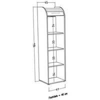 Möbelando Jalousieschrank >Organizer< mit Rollo, 4 Fächer, 3 Böden,