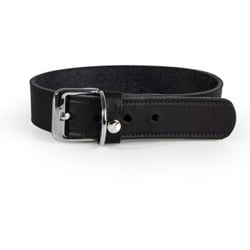 Das Lederband Halsband Weinheim schwarz 62 cm, 4 cm