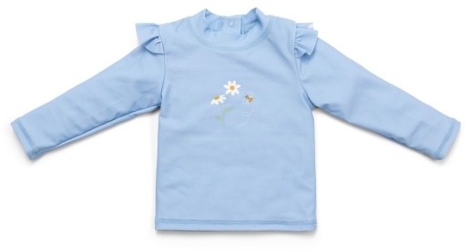 Bade-T-Shirt langarm ruches Blue Daisies gr. 98/104 | Little Dutch