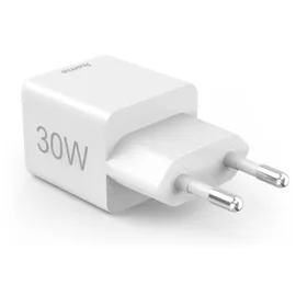 Hama Schnellladegerät, 1x USB-C 1x USB-A Mini-Ladegerät, 30 W, Weiß
