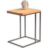 m2 Kollektion Beistelltisch Odis, Gestell Metall Edelstahloptik, Deckplatte Kernbuche massiv geölt, 22mm stabverleimt