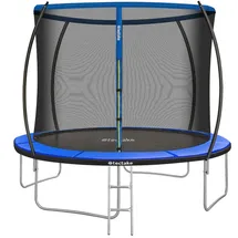Tectake tectake® Trampolin, Ø 305 cm, GS-zertifiziert, Randabdeckung, inklusive Einstiegsleiter