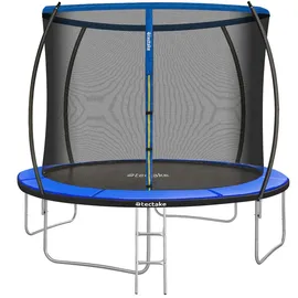 Tectake tectake® Trampolin, Ø 305 cm, GS-zertifiziert, Randabdeckung, inklusive Einstiegsleiter