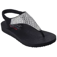 SKECHERS Sandale »MEDITATION-ROCKSTAR«, Sommerschuh, Sandalette, Riemchensandale, mit Glitzersteinen, Gr. 39, schwarz, , 29159915-39