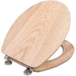 WC-Sitz CORNAT "Hochwertiges Echtholz - Eiche - Komfortables Sitzgefühl", braun (holz), B:38,6cm L:46,5cm, Holz, WC-Sitze, Edle Holz-Optik passt in jedes Badezimmer / Toilettensitz