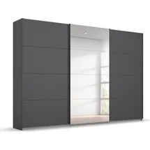 Rauch Schwebetürenschrank RAUCH "Kleiderschrank Schrank Garderobe Wäscheschrank Ankleide OTELI", grau (graumetallic), B:271cm H:210cm T:68cm, Holzwerkstoff, Schränke, Schwebetürenschrank, mit Mittelspiegel, in verschiedenen Dekor- und Hochglanzfarben