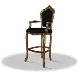 Casa Padrino Barock Hochstuhl Barstuhl Gold Schwarz 55 x 50 x H. 140 cm - Limited Edition