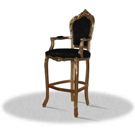Casa Padrino Barock Hochstuhl Barstuhl Gold Schwarz 55 x 50 x H. 140 cm - Limited Edition