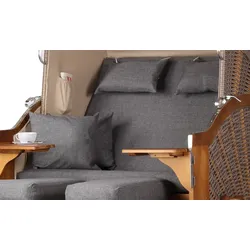Mr. Deko Strandkorb - bene living - Schleswig Pinie Zweisitzer - PE mokka - Modell 560