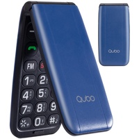 Qubo Flip Phone Seniorenhandy Klapphandy Ohne Vertrag Handy große Tasten Mobiltelefon für Senioren Display 2,4 Zoll, SOS-Funktion, Unterstützung Dual-SIM,Schnellanruf, FM-Radio,Taschenlampe, Blau