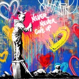 Pro Art Pro-Art Canvas-Art Junges Wohnen Graffiti Never Give Up, 27x27 cm