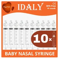 MEGA PACK 10 Nasensauger Baby – Manuelle Nasendusche & Spritze Mit Silikonaufsatz 10ml – Sanfte Nasenspülung Für Neugeborene – Silikonspitzen Nasenreinigungs – Kleinkinder & Kinder