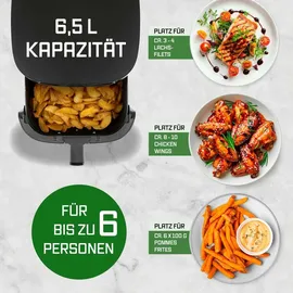 GOURMETmaxx Heißluftfritteuse 6,5 L | mit Touchscreen, Timer und 11 Programmen