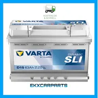 Varta D15 Silver Dynamic 563 400 061 Autobatterie 63Ah