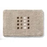 KLEINE WOLKE Badteppich QUADRI Beige 70 x 120 cm