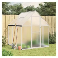 vidaXL Gewächshaus mit Fundamentrahmen Silbern 169x169x195 cm Alu