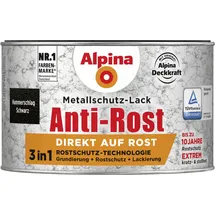 Alpina Metallschutzlack Hammerschlag Schwarz 0,3 l