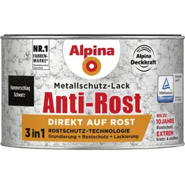 Alpina Metallschutzlack Hammerschlag Schwarz 0,3 l