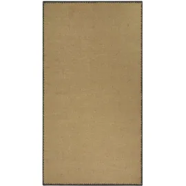 PAD Teppich PAD "MOSS", grau, B:170cm H:6mm L:200cm, Jute, Wolle, Teppiche, Teppich, Juteteppich, handgewebt, Uni Farben, farbige Umrandung, Wohnzimmer