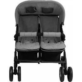 vidaXL Zwillingskinderwagen Hellgrau Stahl