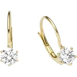 FIRETTI Paar Ohrhänger FIRETTI "Schmuck Geschenk Gold 333 Ohrschmuck Patentbrisur Solitär Glitzer", gold (gelbgoldfarben, kristallweiß, kristallweiß), Ohrringe, Damen, Gelbgold 333, mit Zirkonia (synth.)