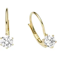 FIRETTI Paar Ohrhänger FIRETTI "Schmuck Geschenk Gold 333 Ohrschmuck Patentbrisur Solitär Glitzer", gold (gelbgoldfarben, kristallweiß, kristallweiß), Ohrringe, Damen, Gelbgold 333, mit Zirkonia (synth.)