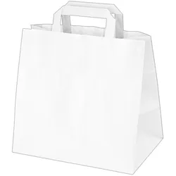 250x GASTRO Papiertragetaschen 33 x 32 x 21 cm mit EAN-Code weiß