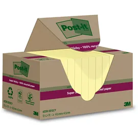 Post-it Super Sticky Recycling Notes Haftnotizen extrastark gelb, 12 Blöcke