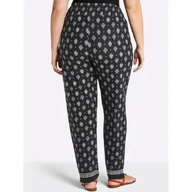 sheego Jerseyhose Normal Schwarz/Ecru 56