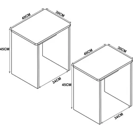 VCM Hocker Esal 40 x 45 x 30 cm Weiß