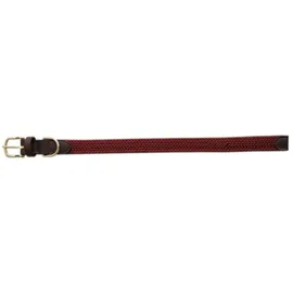 Kentucky Nylon Plaited Hundehalsband - Bordeaux - 32-38 cm