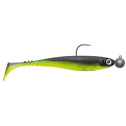 Jackson Fishing Kunstköder, Zanderbait 14cm Rigged Lime Black Back Zanderangeln 14 cm