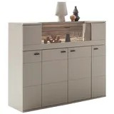 MCA Furniture Großes Highboard Lüttich - Basalt / Wotan Eiche