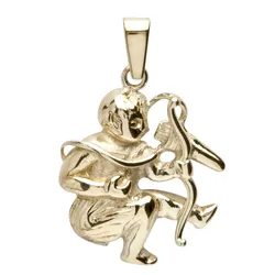 Ketten-Anhänger OSTSEE-SCHMUCK "Ostsee-Schmuck Anhänger Tierkreiszeichen Schütze", gelb, Schmuckanhänger, Damen, 26 x 18mm, Silber 925 (Sterlingsilber), 2.1 g