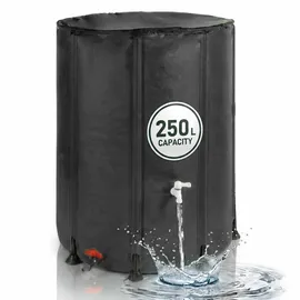 Relaxdays Regentonne 250 l schwarz