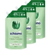 Schauma Shampoo 7 Kräuter Nachfüllpack (800 ml), Haarshampoo verleiht der Haarstruktur eine leichte Frische, Frische-Shampoo für normales bis schnell fettendes Haar, 3x 800 ml