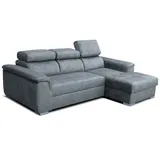 Sonstige Verlage Robin Silver Ecksofa mit Schlaffunktion Bettkasten 3 Verstellbare Kopfstützen Sofa L-Form Schlafsofa Freistehende Eckcouch Schlafcouch Wohnzimmerm... - Silber