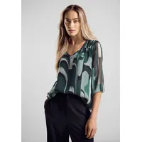 STREET ONE Chiffonbluse mit All-Over Print Gr. 40, hunter green, , 11960758-40