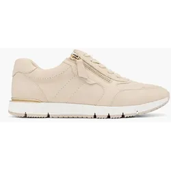 Leder Komfort Schnürer - Damen - beige