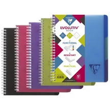 Clairefontaine Notizbuch A5+ Kariert Spiralbindung PP (Polypropylen) Farbig sortiert 180 Seiten 90 Blatt