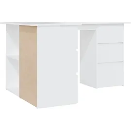 vidaXL Eckschreibtisch Weiß
