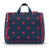 Reisenthel toiletbag XL Mixed dots red WO3075 - Kulturbeutel Waschtasche 4 Liter in Dunkelblau mit dunkelroten Punkten