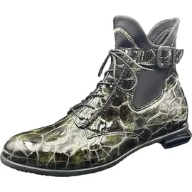 SIMEN Schnürstiefeletten Damen, grün, Größe 39 EU