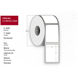 Capture Label 102 x 51mm Core 25.4mm thermal transfer
