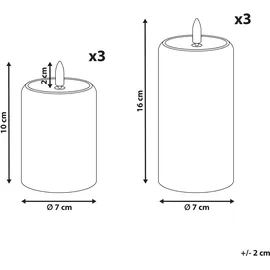 Beliani LED Kerzen 10/16 cm 6 St. Grün